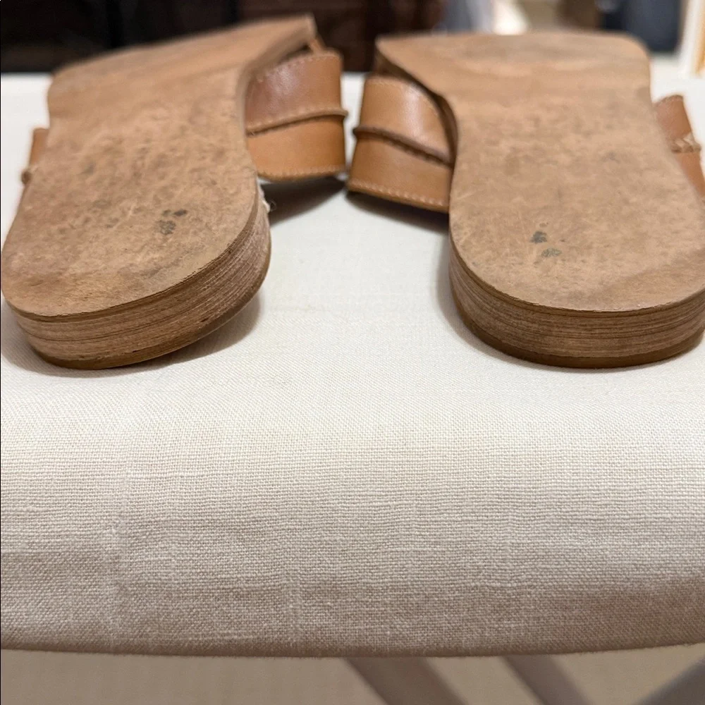 Roan by Bed Stu Tan Leather Women's Slide Sandals, Size 10. - Picture 7 of 10